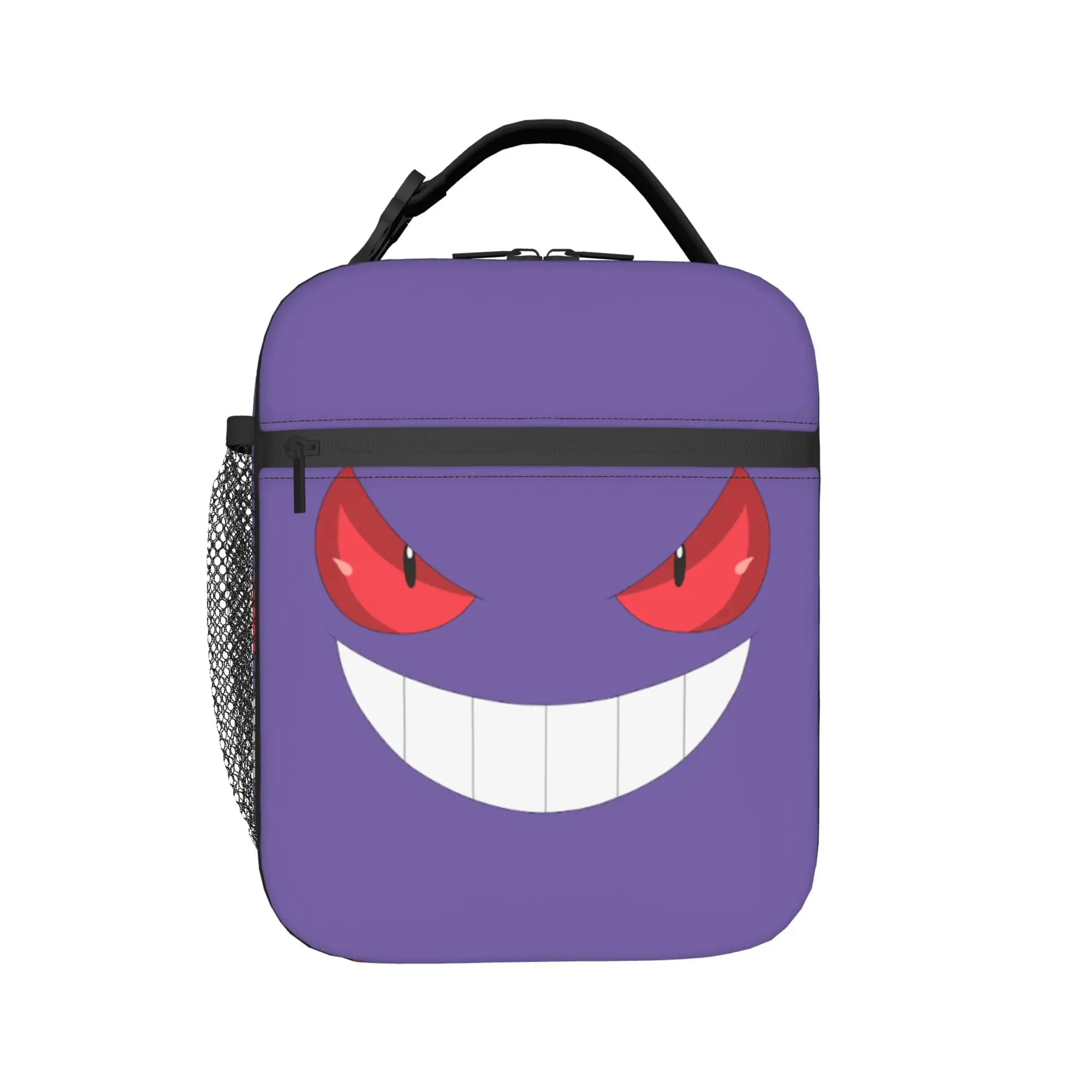 Custom Pokemoned Gengars Thermal Insulated Lunch Bag Cartoon Ghost Portable Lunch Container for Outdoor Picnic Storage Food Box
