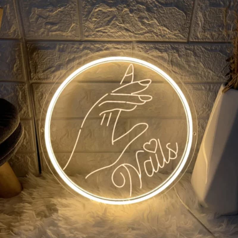 Unghie Insegna al neon per spa Salotto di bellezza Sopracciglia per unghie Lashed Salon Studio 3D Art Carving Design Decorazione da parete a LED Negozi aziendali Logo