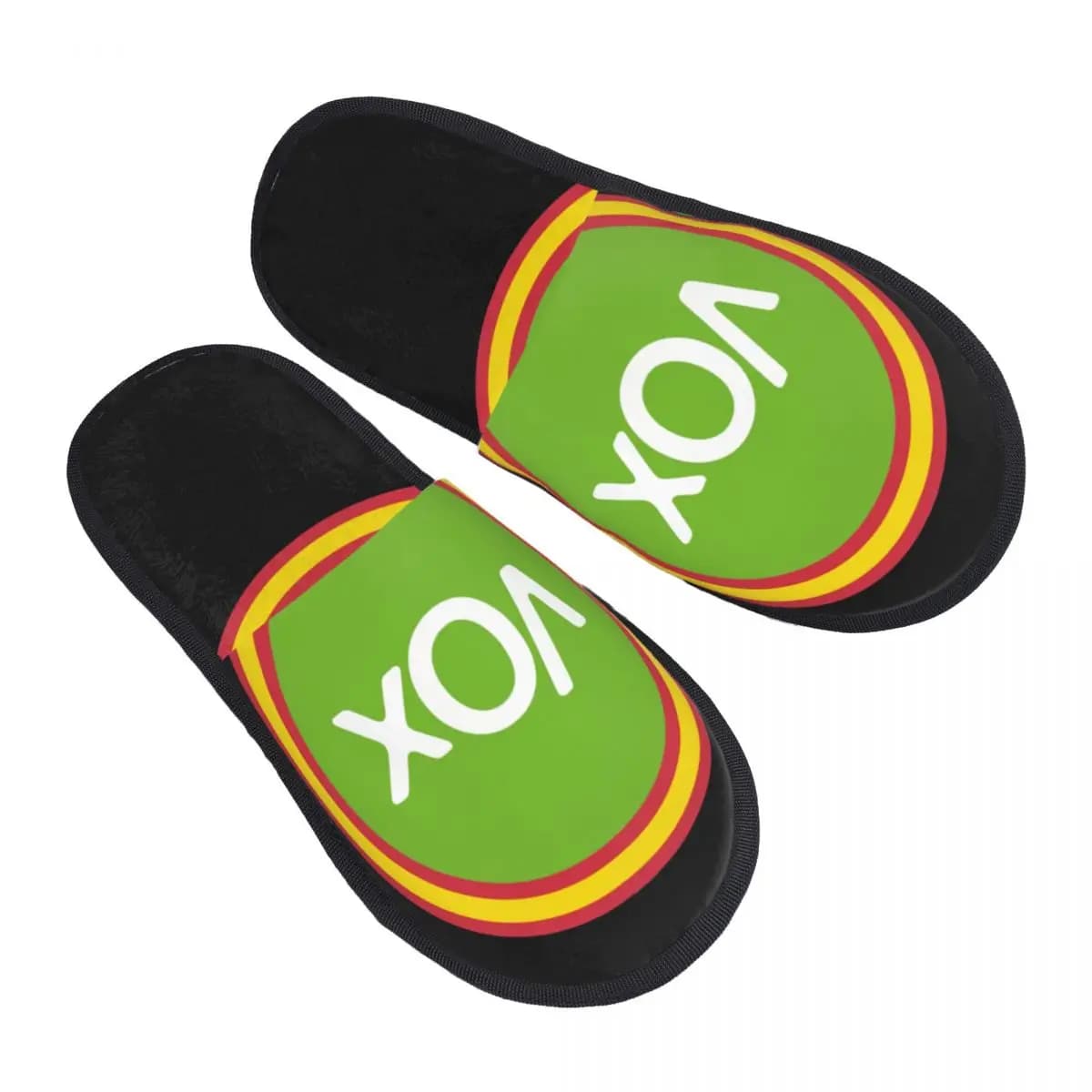 Pantofole per ospiti della festa politica spagnola per camera da letto da donna con stampa personalizzata Pantofola da casa con logo Spagna Vox
