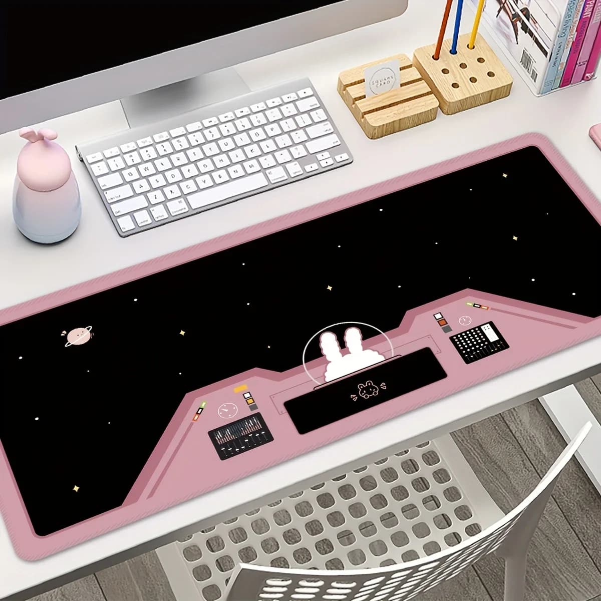 Large Space Rabbit Astronaut Game Mouse Pad E-Sports Computer XXL Thickened Desktop Mat Anti-Slip Washable Rubber Keyboard Pads