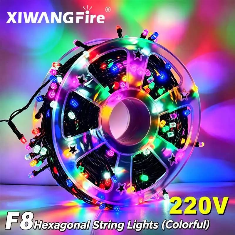 1 pz. Luci solari a LED da 30/50/75M per Natale, luci decorative a stringa per esterni, per albero, casa, feste, strada, matrimoni
