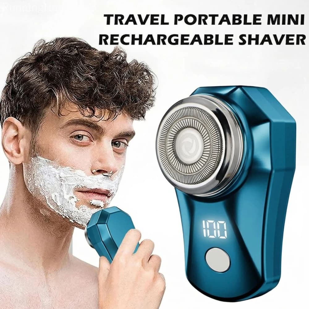 Rasoio Elettrico Portatile Mini Tascabile con Lame Flottanti 3D, Impermeabile per Uso a Secco e Bagnato, Ricaricabile USB per Uomo