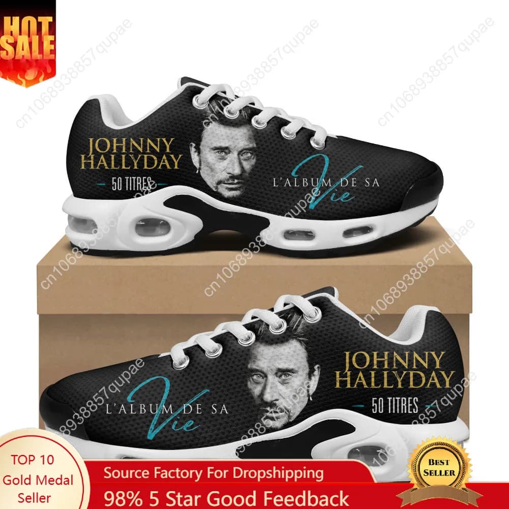Johnny Hallyday Rock Pop Singer Scarpe da ginnastica con cuscino d'aria Scarpe da corsa da donna per uomo Escursionismo Arrampicata Scarpe sportive Scarpe da viaggio casual