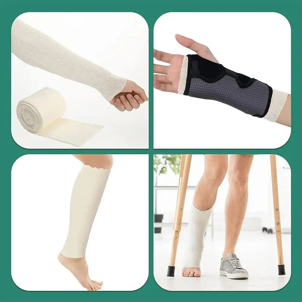 NUOVO Benda Tubolare Elastica in Cotone e Spandex, Morbida e Traspirante, Delicata sulla Pelle, per la Cura della Salute