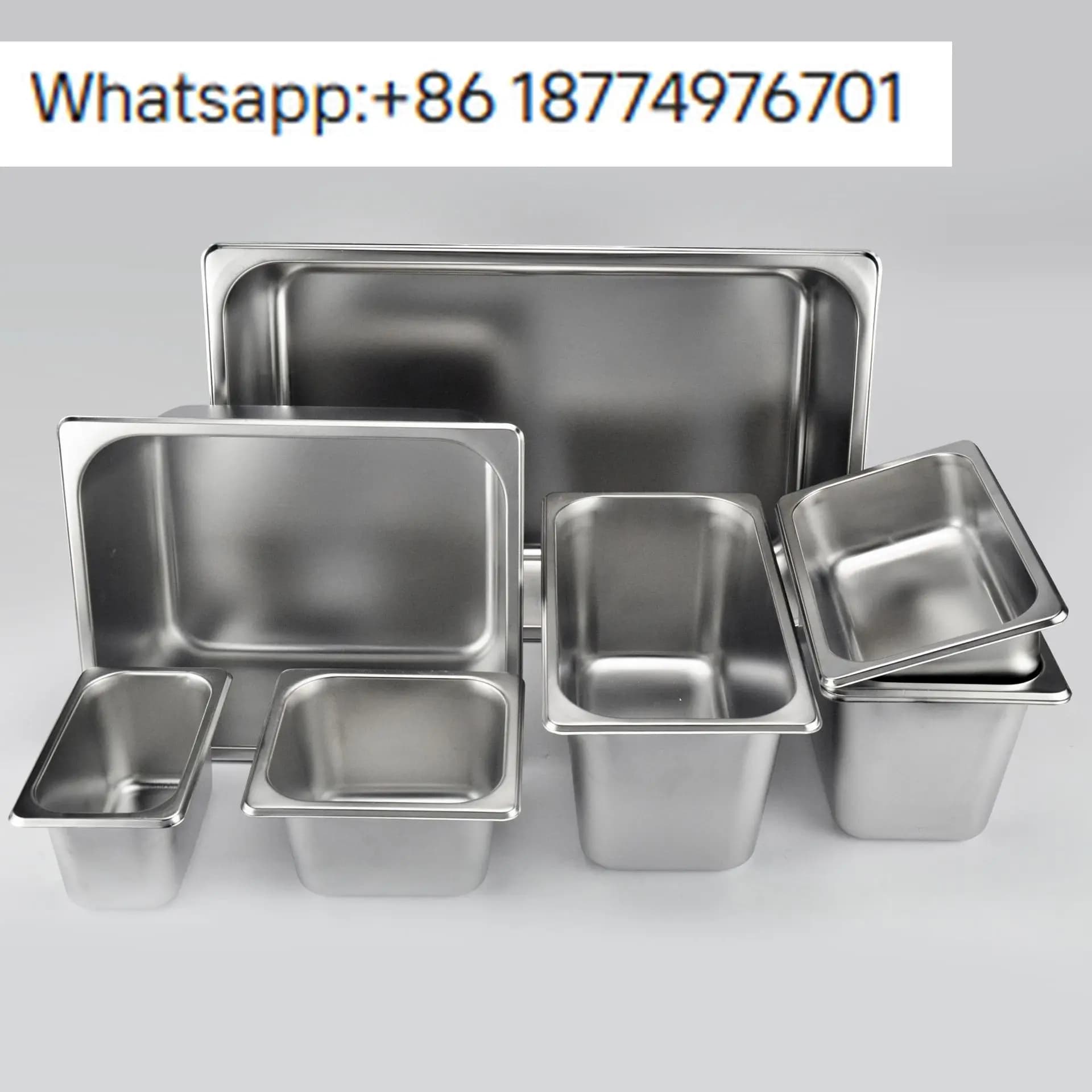 GN Stainless Steel Rectangular Container with Commercial Food Truck Cover
