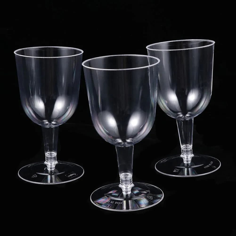 6Pcs 160Ml Detachable Stem Clear Wine Glasses Reusable Elegant Plastic Goblets for Toasting Charcuterie Desserts Cocktails