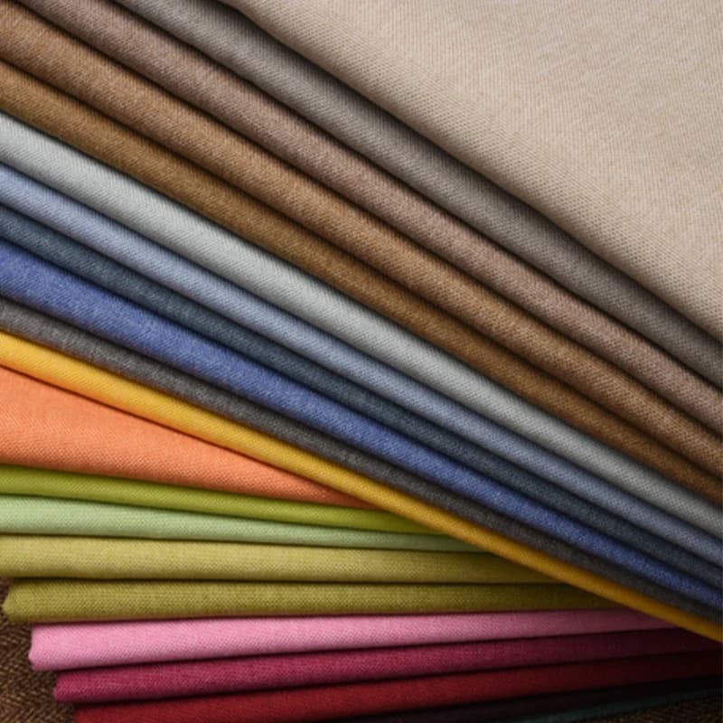 Cotton linen fabric thickened to the meter for upholstery Covered Federa Bag Tovaglia Sewing Cloth DIY Soft Solid Color Brown