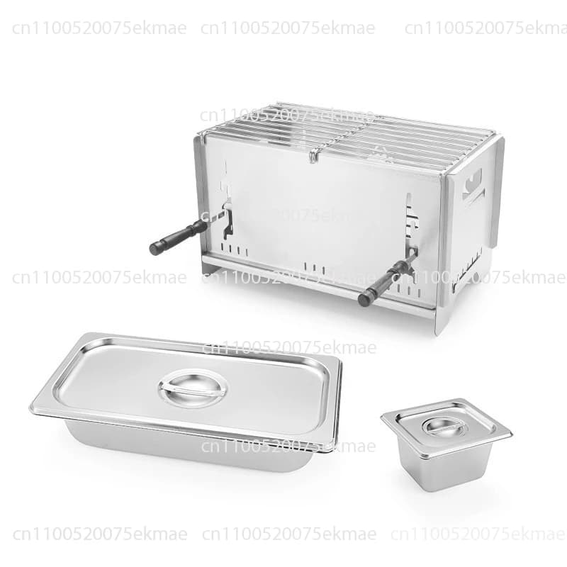 Outdoor Camping Stainless Steel Barbecue Brush Portable Oden Cooking Integrated Pot