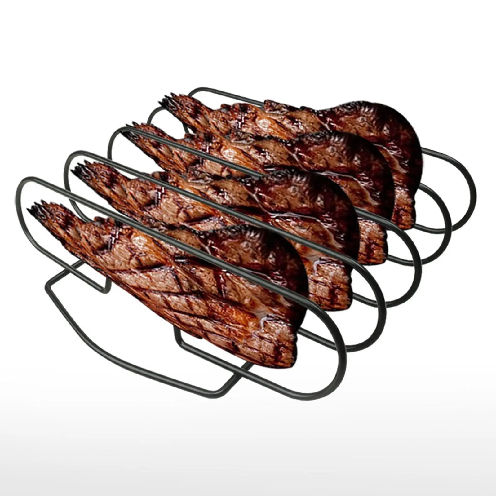 Iron BBQ Rib Rack Non-stick Steak Rack Roast Grill for Charcoal Stove