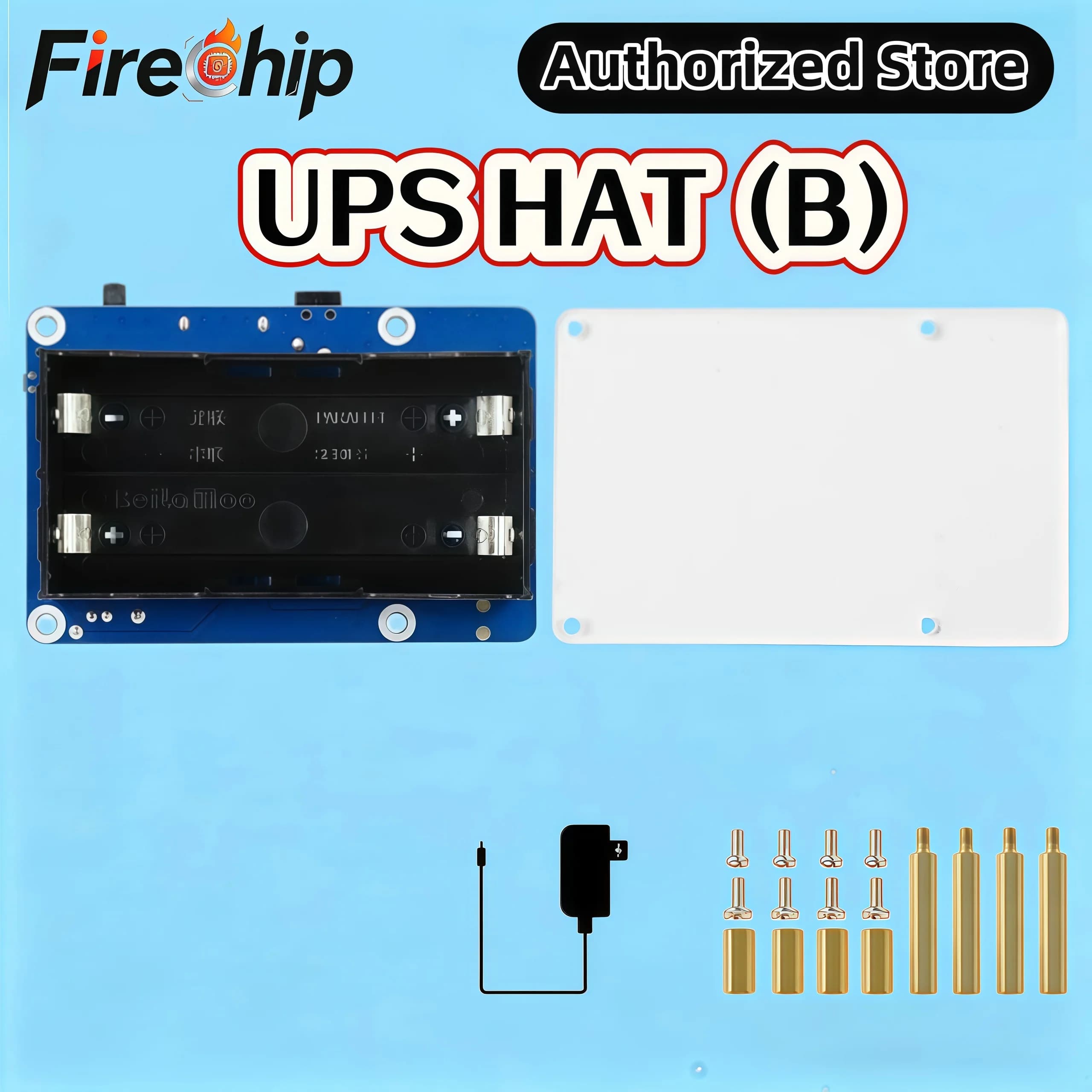 Waveshare UPS HAT (B) for Raspberry Pi 5/4B/3B, 5V Uninterruptible Power Supply, 5A, 2x18650 Li Batteries (NOT Included)