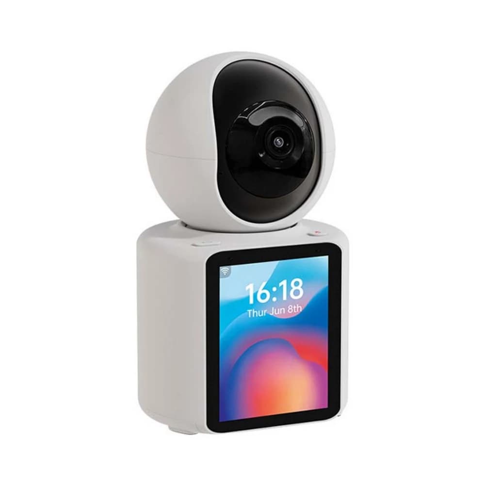 Telecamera IP WiFi a Doppia Lente e Doppio Schermo, Monitor per Bambini, Telecamera di Sicurezza Domestica PTZ con Tracciamento Automatico, Videosorveglianza CCTV