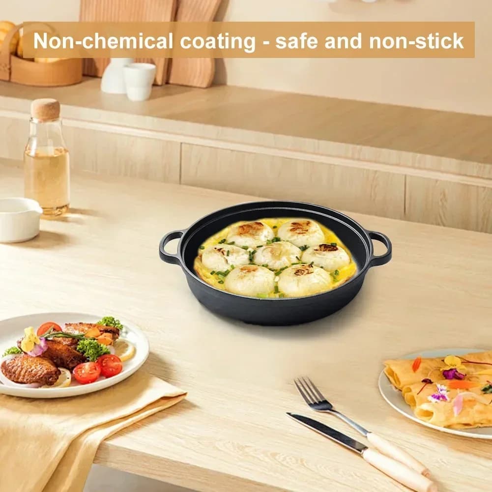 Nuova Padella in Ghisa, Wok, Piastra per Bistecche, Teglia da Forno, Pentola per Cucinare all'Aperto e in Casa, per Fornelli a Gas, Utensili da Cucina