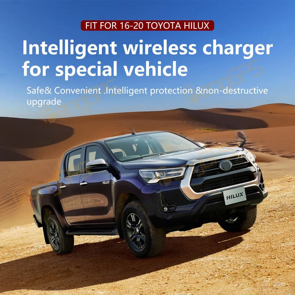Caricatore wireless per auto dedicato 15W Console centrale Pannello di ricarica rapido per telefono per Toyota Hilux 2016-2020 Accessori interni