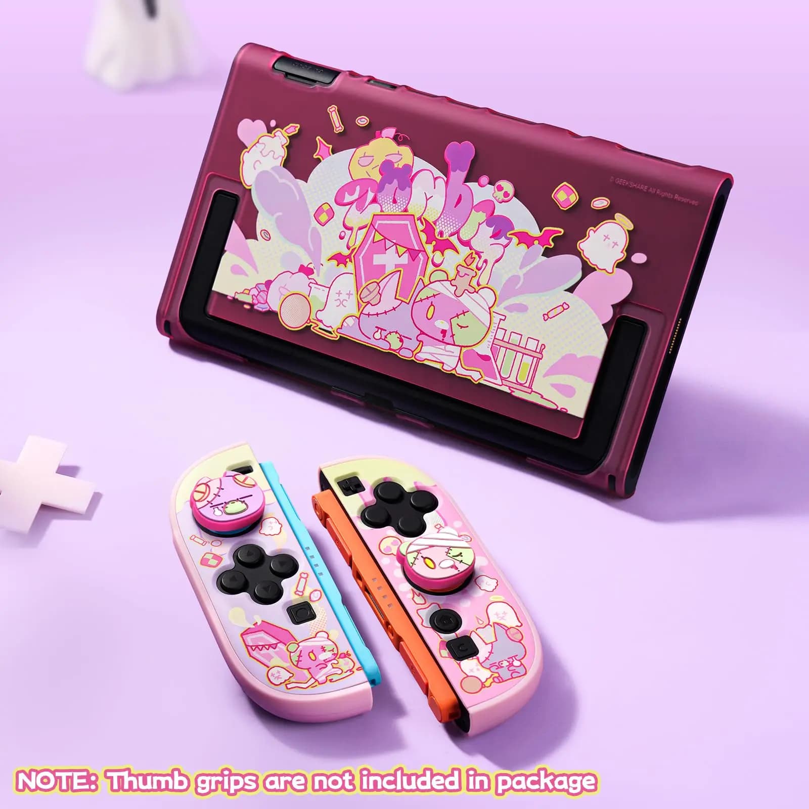 Custodia Protettiva Sottile GeekShare Patch Moe Doll Compatibile con Switch 2 (2025), Guscio Rigido Dockabile NS2