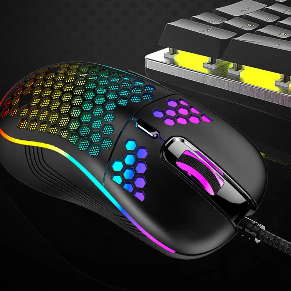 Gaming Mouse with Bee Design, RGB Lights, Cabled, Ergonomic and Comfortable for Desktop, Laptop and Office