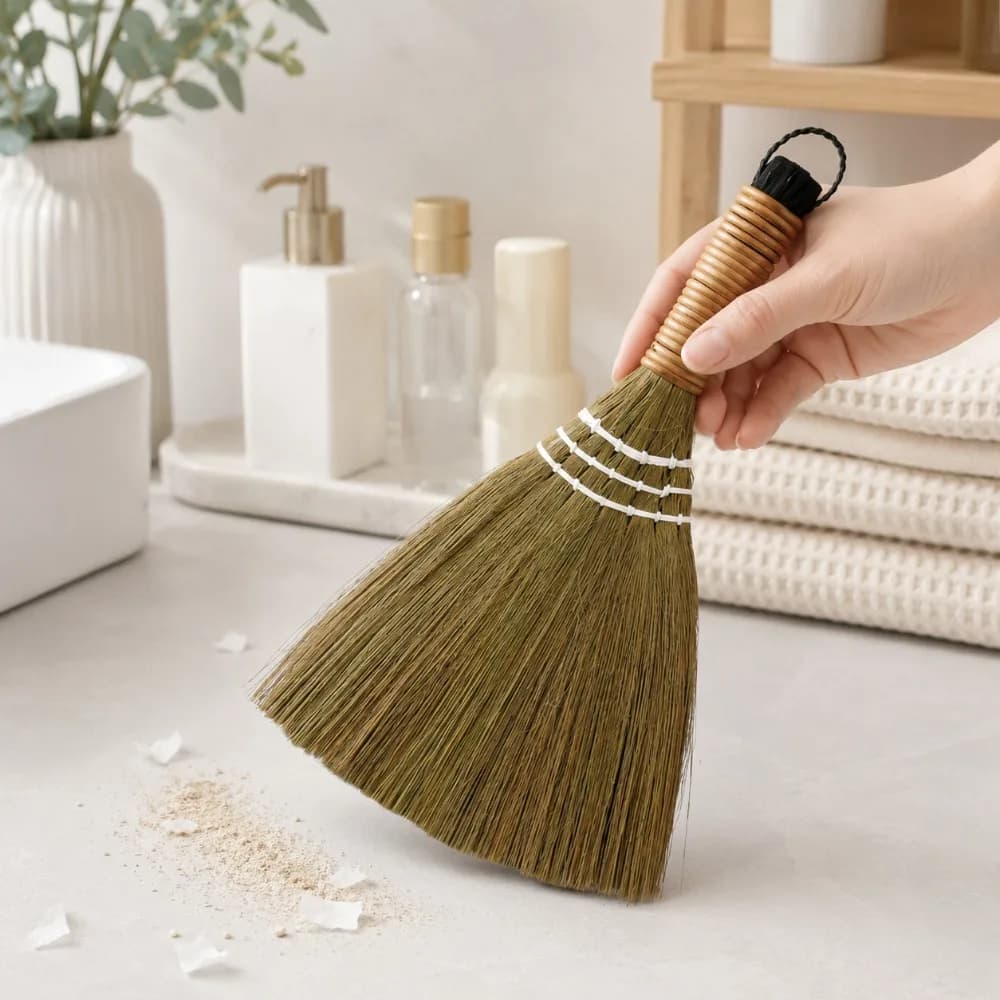 Handmade Natural Straw Broom Soft Grass Floor Cleaning Brush for Household Office Dust Sweeping Daily Cleaning Tool