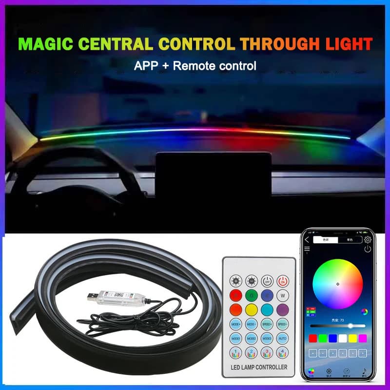 Striscia LED da 1,5M per Cruscotto Auto, Guarnizione Isolante Acustica in Gomma, Striscia Universale per Fessure Parabrezza Anteriore, Accessori di Sigillatura