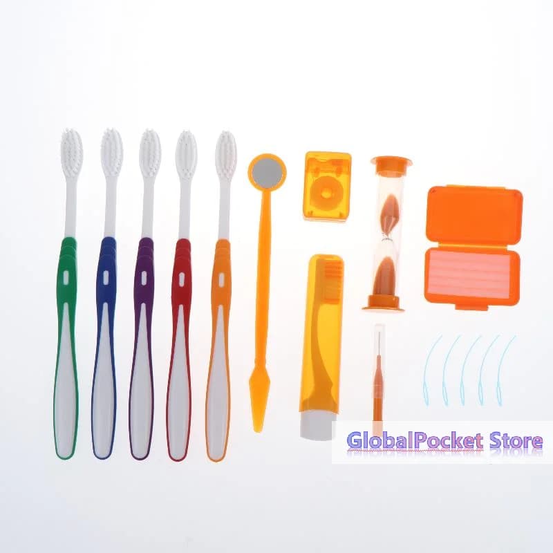 [TG823]8Pcs/set Oral Cleaning Care Dental Teeth Care Kits Whitening Tool Portable Outdoor Suit Interdental Brush Oral Care