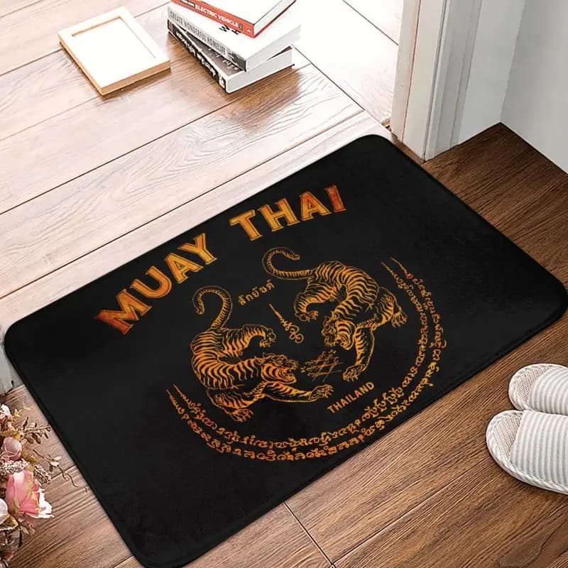 Personalizzato Muay Thai Tigre Zerbino Zerbino Antiscivolo Sak Yant Tattoo Kickboxing Thailandia Bagno Cucina Garage Tappeto 40*60 cm