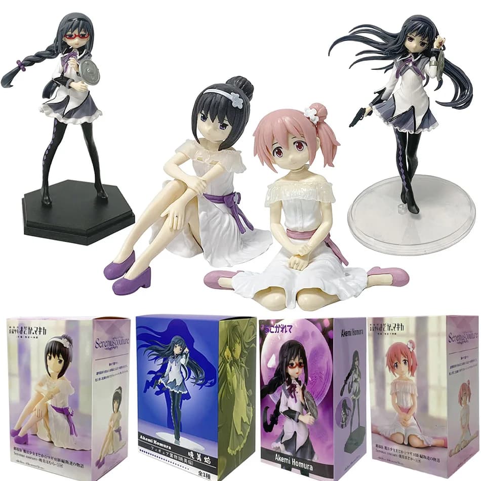 Anime Puella Magi Madoka Magica Figura Akemi Homura Action Figural Modello in PVC Decorazione Kawaii Bambola Giocattolo per bambini Regalo di Natale