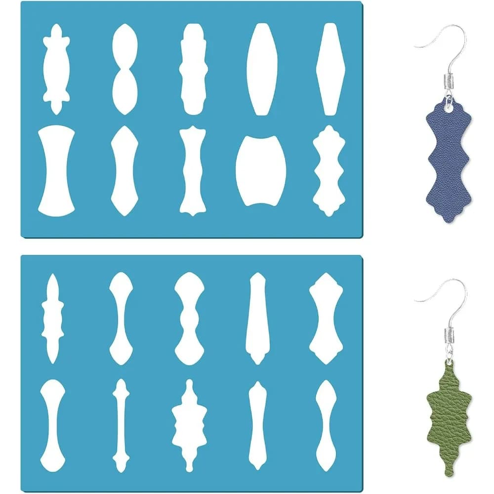 2 Styles Reusable Acrylic Earrings Making Template Fancy Bails Leather Cutting Stencils Jewelry Shape Templates for making kit