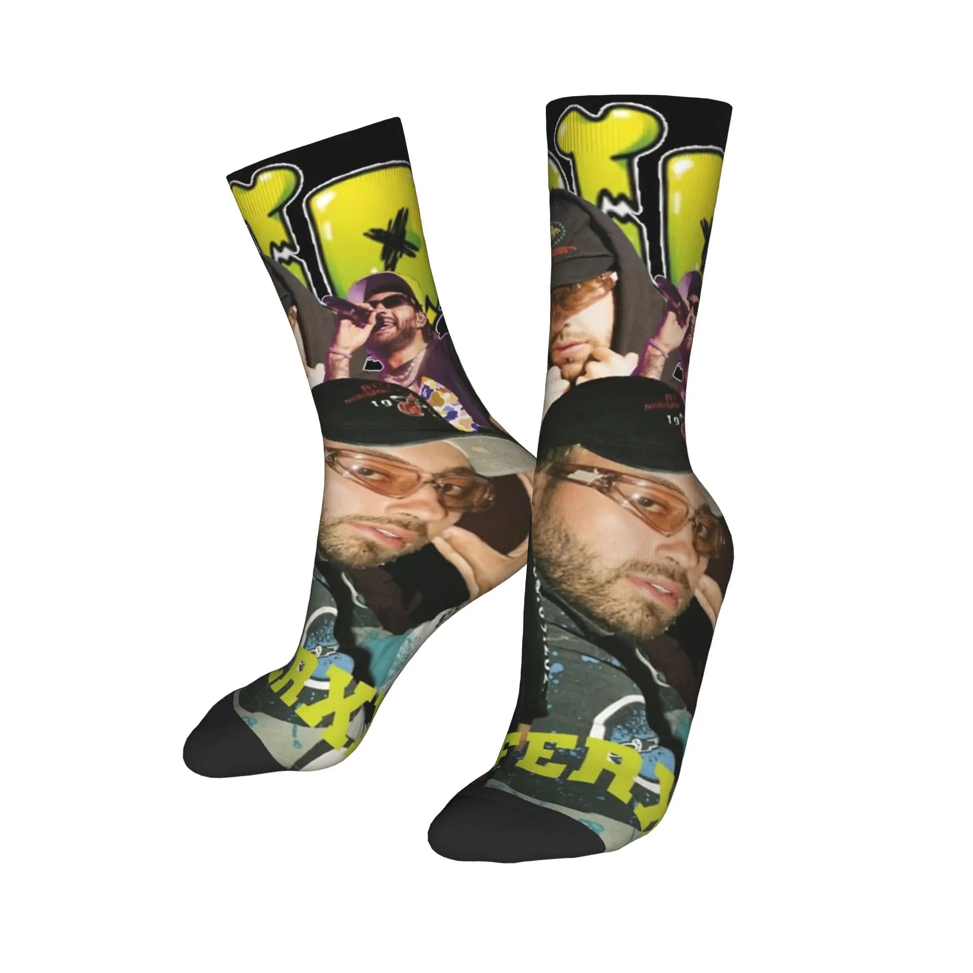 Hip-hop The Ferxxos Feids Singer DMX Basketball Socks Polyester Middle Tube Socks for Women Men Non-slip