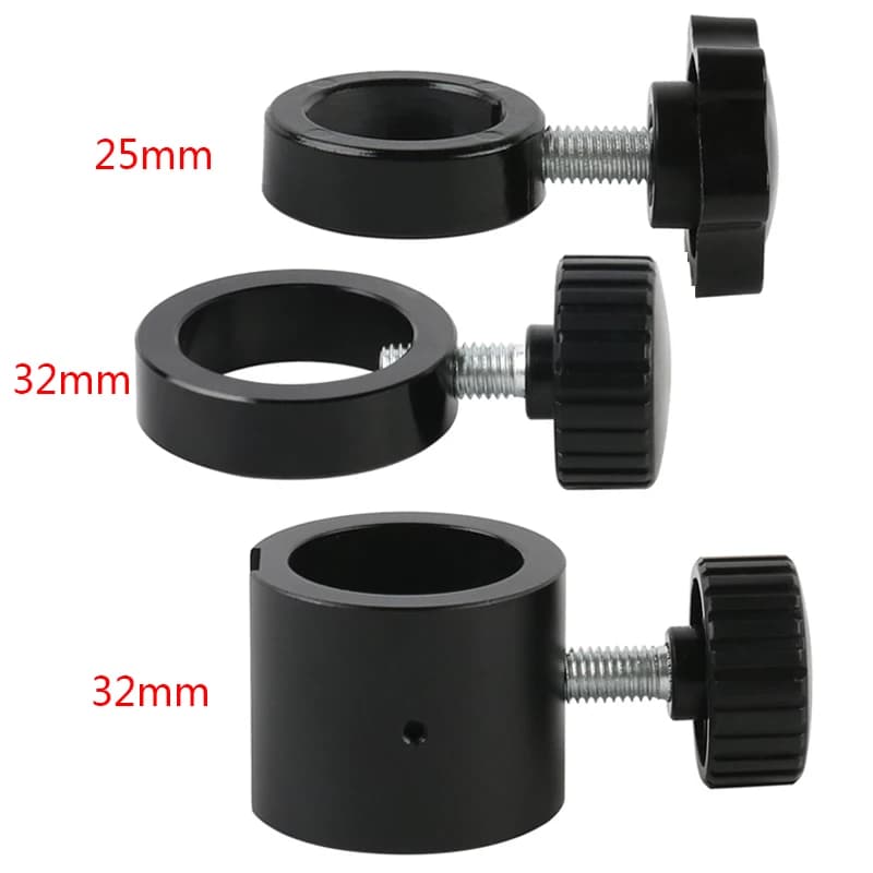 Supporto per supporto per videocamera per microscopio stereo industriale Barra per pilastro in metallo Anello di fissaggio da 25 mm 32 mm con vite