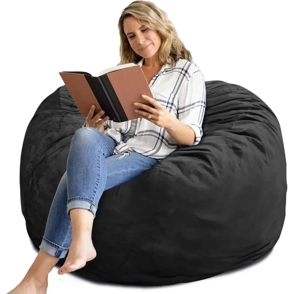 Poltrona Gigante in Memory Foam Rivestita in Velluto per Adulti e Adolescenti - Ideale per Dormitori, Camere da Letto e Sale Giochi