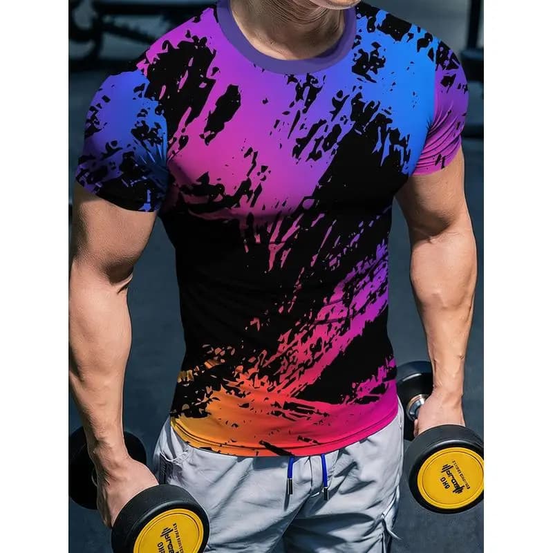 Men's tight-fitting sportswear Moisture-wicking, breathable, quick-drying, high-elasticity short-sleeve top