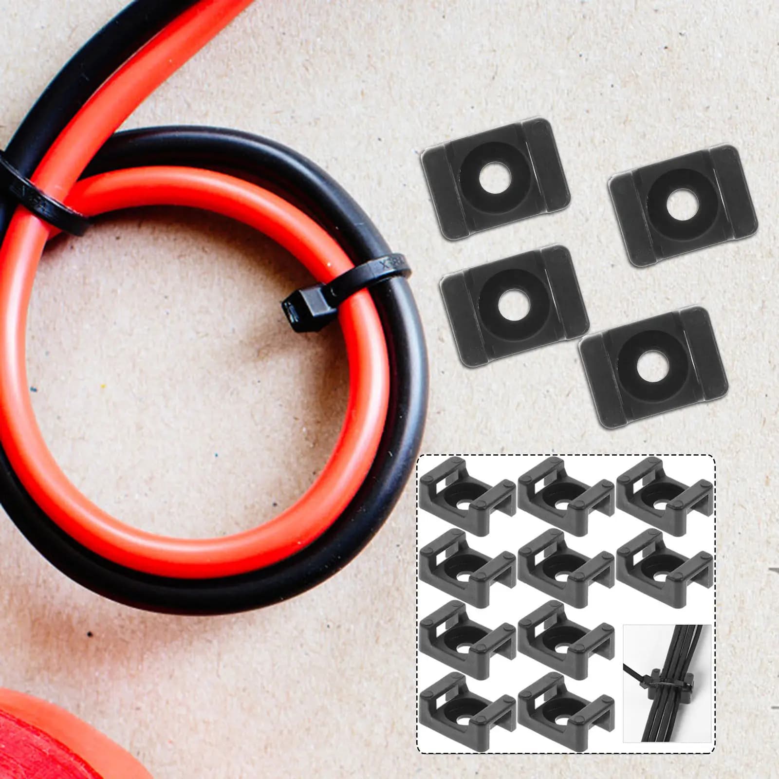 500 Pezzi Supporti per Cavi a Sella, Fissaggi Stabili con Vite, Clip per Gestione Cavi per Casa, Ufficio, Auto