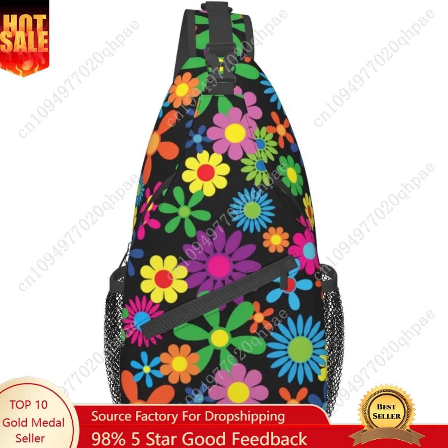 Borsa a tracolla stampata con motivo per donna Uomo Zaino a tracolla con tracolla Borse sul petto Palestra Viaggi Escursionismo Zaino casual