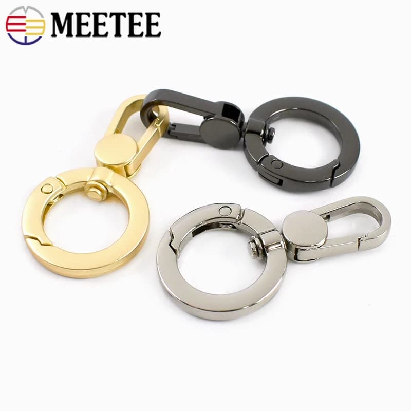 Meetee 5/10/20 Pezzi Moschettoni a O in Metallo da 17mm per Cinghie Borsa, Ganci a Scatto, Moschettoni Girevoli, Accessori Fai da Te