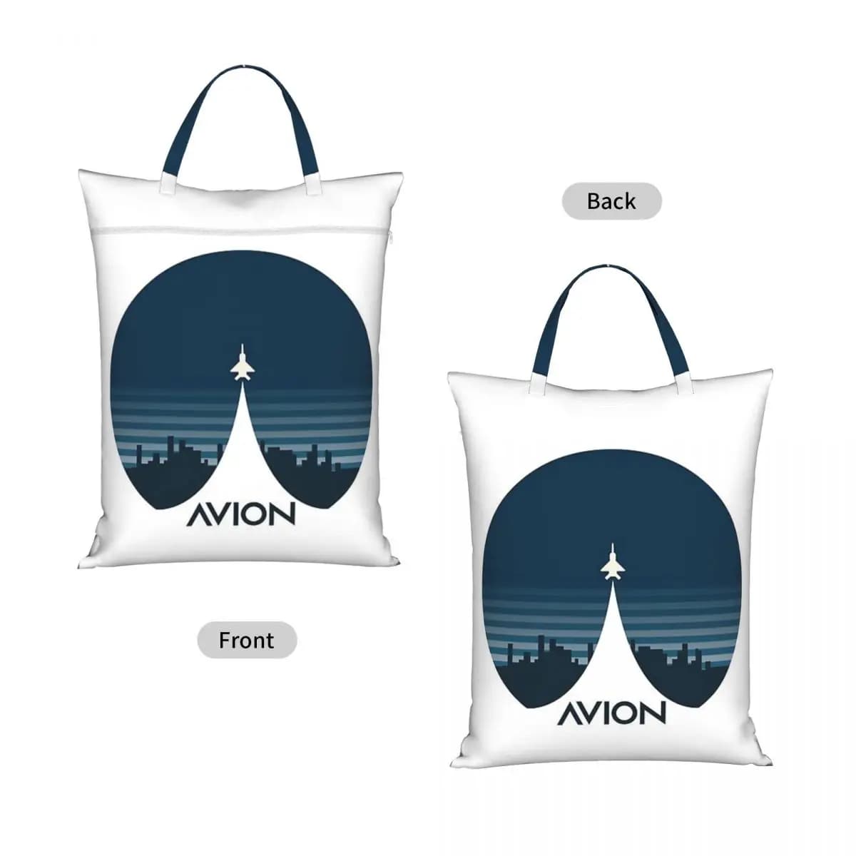 Aviation Fighter Aircraft Above The City Travel Laundry Bag Waterproof Reusable Dirty Clothes Pouch Gym Vacation Washing Basket