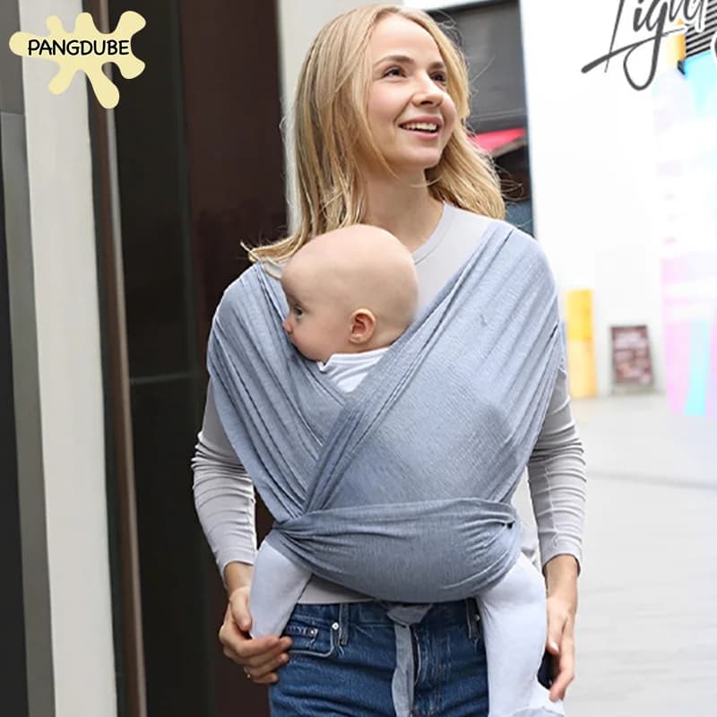 PANGDUBE Baby Wrap Sling Cotton Carrier Newborn Kangaroo Front Ergonomic Adjustable Breathable 0-24 Months Hands Free