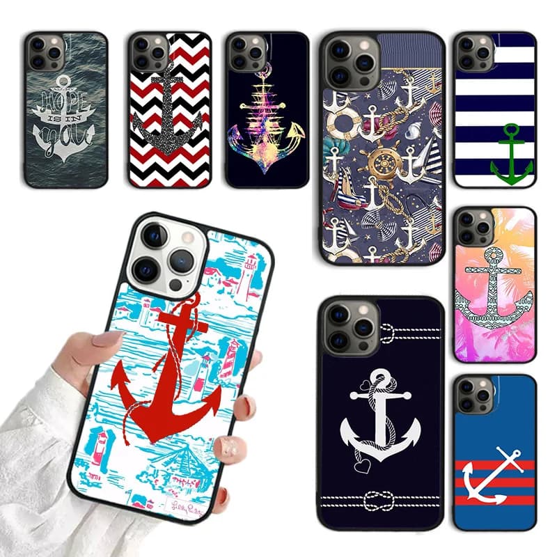 Custodia per telefono Nautical Anchor Boat Sea per iPhone 17 Air 15 16 11 12 13 14 Pro Max Cover per iPhone 17 Air Max Plus Fundas