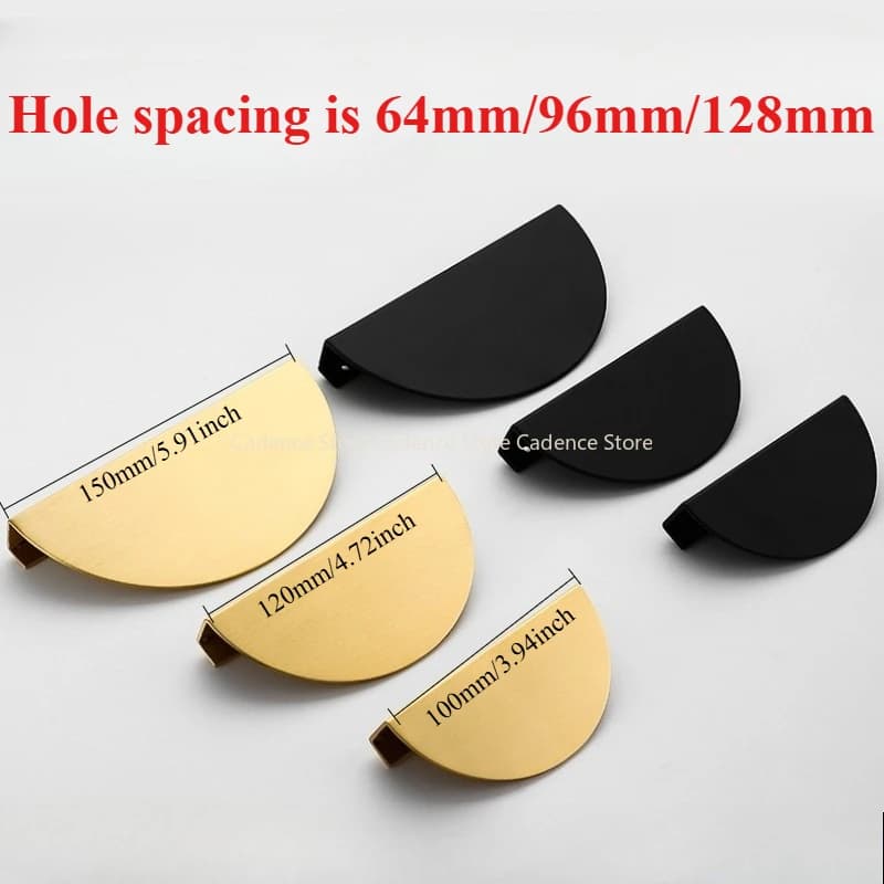 Maniglia a semicerchio in ottone massiccio Maniglia di lusso in oro per armadio, scarpiera, maniglie per porte, cassetti, maniglie per mobili, hardware