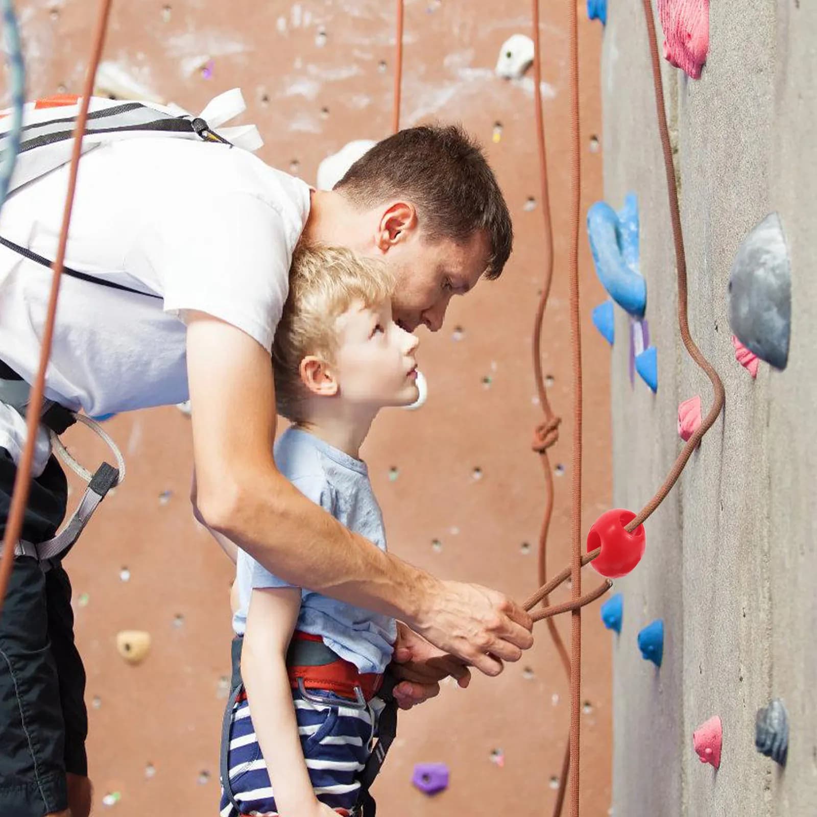 10 Pezzi Fibbie per Arrampicata in Plastica, Fibbia Integrata per Corda, Accessori per Palestra e Parco Giochi all'Aperto per Bambini, Uso Asilo