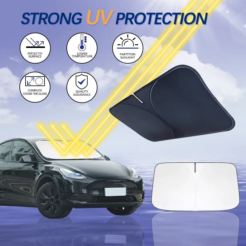 Car Sun Visor Front Windshield Sunshade Heat Insulation Summer Auto Accessories For Tesla Model Y