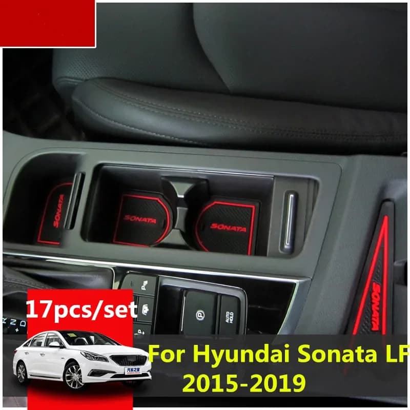 Tappetino in gomma 3D per Hyundai Sonata LF 2015-2019 porta Slot Pad cuscino per tazza Groove Mat Lnterior tappetino antiscivolo accessori auto