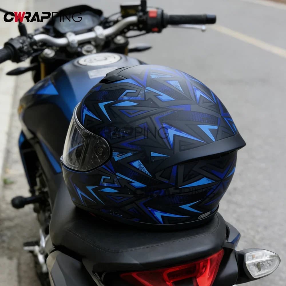 Pellicola Adesiva Impermeabile per Casco Moto, Adesivo Senza Bolle per Accessori Auto, Foglio Vinilico per Wrapping con Rilascio d'Aria