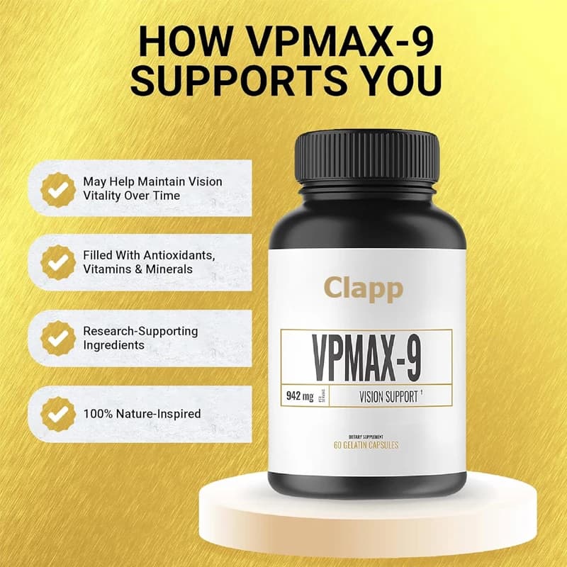 VpMax-9- Eye care supplement and antioxidant, containing ocular vitamins, lutein, lcopene and red blueberry extract -60 capsules
