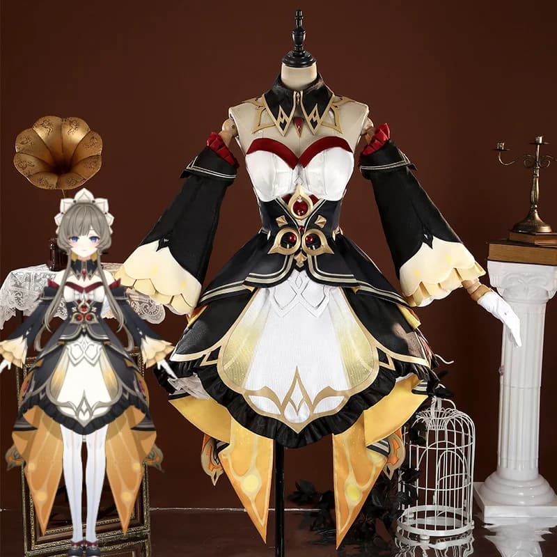 Genshin Impact Costume Cosplay Marionetta Sandrone Gioco Anime Gioco di ruolo Vestito carino Parrucca Set Gioco di ruolo per feste di Halloween