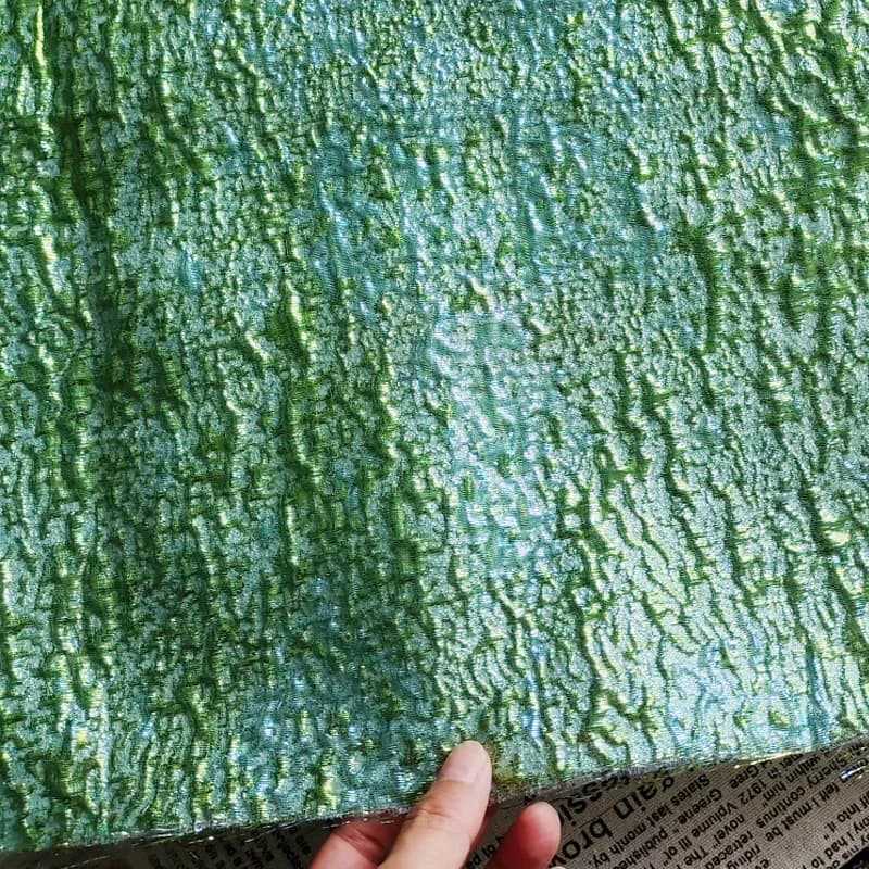 Fantasy Pink Green Embossed Bubble Gold Glitter Wrinkled Fabric Jacquard Women's Tutu Skirt Dress Sewing Fabric