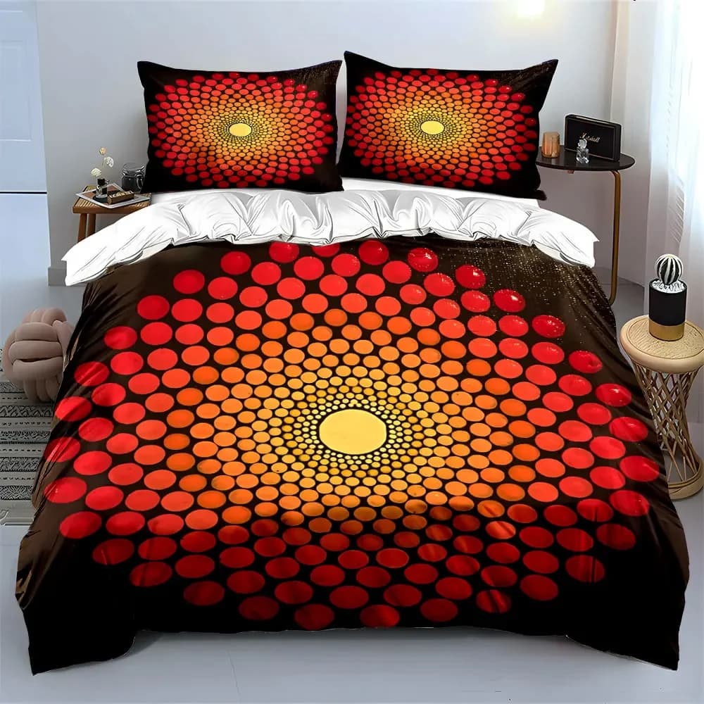 Set di biancheria da letto con copripiumino morbido e confortevole con decorazioni artistiche geometriche astratte, include 1 copripiumino e 2 federe, regalo