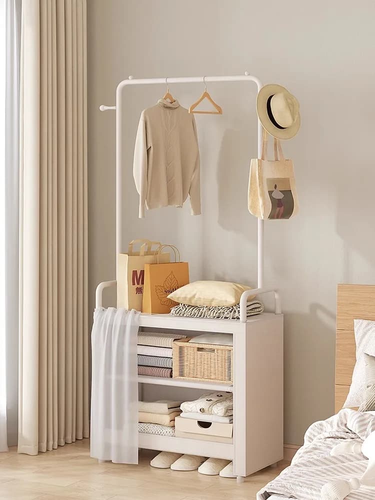 Appendiabiti da terra semplice per camera da letto, mobile, con ganci, stile nordico, per organizzazione domestica