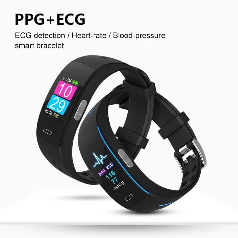 P3A Hot Selling Heart Rate /blood Pressure Monitoring ECG IP67 Waterproof Fitness Tracker Watch Smart Bracelet