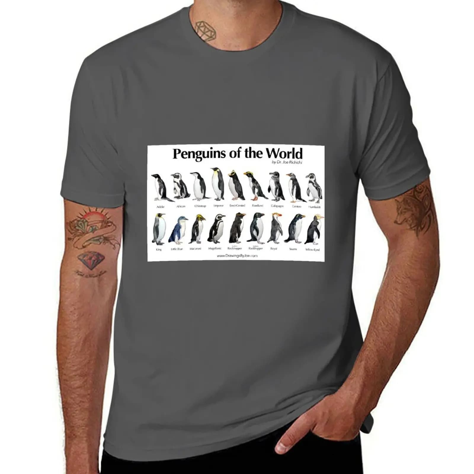 World Penguins of the T-Shirt T-shirt sportiva estiva ad asciugatura rapida