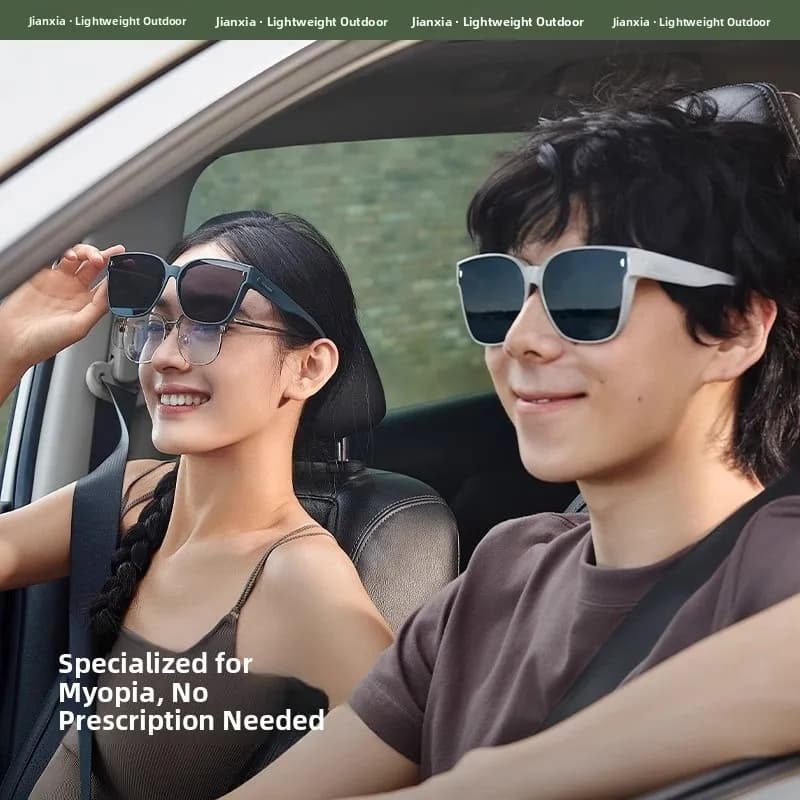 Occhiali da Sole Polarizzati a Foglia di Banana Unisex, Occhiali da Vista alla Moda con Montatura Quadrata, Protezione UV, Adatti a Tutti i Tipi di Viso
