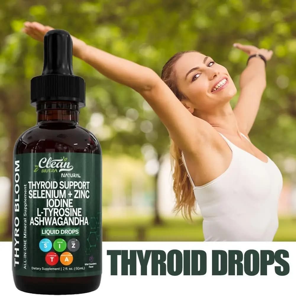 Integratore Liquido 60ml con Vitamina B3 e D12, Selenio, Zinco, Iodio, L-Tirosina, Ashwagandha, Estratto di Fucus Vesiculosus per Uso Quotidiano