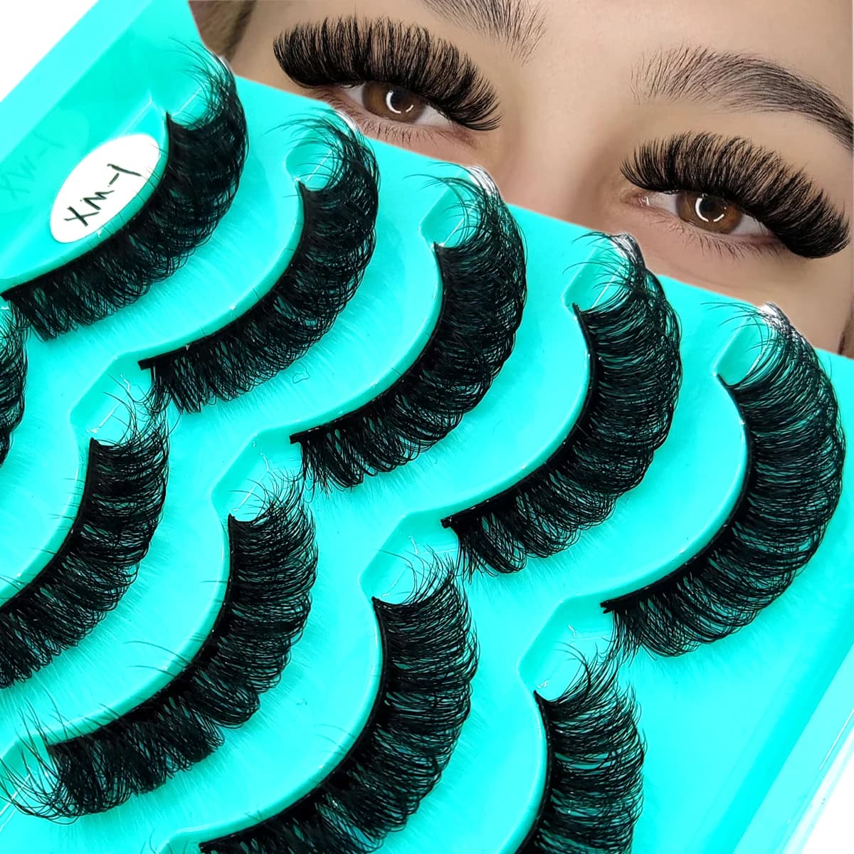 HBZGTLAD 5 paia di ciglia finte naturali DD roll Russian 3D eyeliner artificiale in visone riutilizzabile, ciglia finte a strisce russe in peluche
